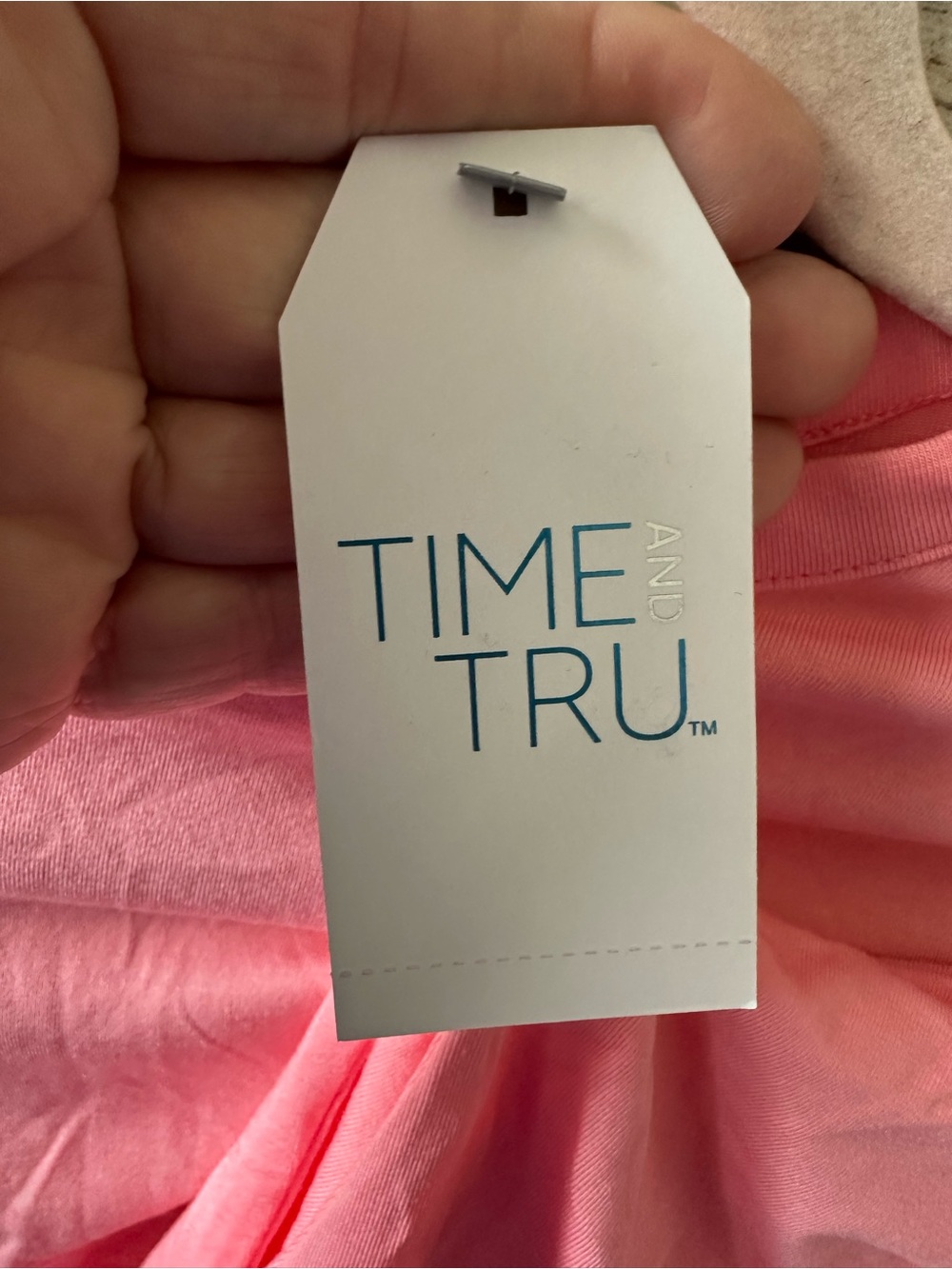 🌸 NWT Time and Tru Ruched Sleeve Tee Top Pink XS (0-2) - Picture 4 of 7
